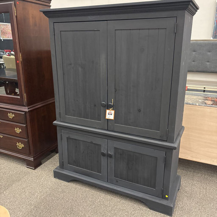 Black Panel Armoire w/ Cabinet