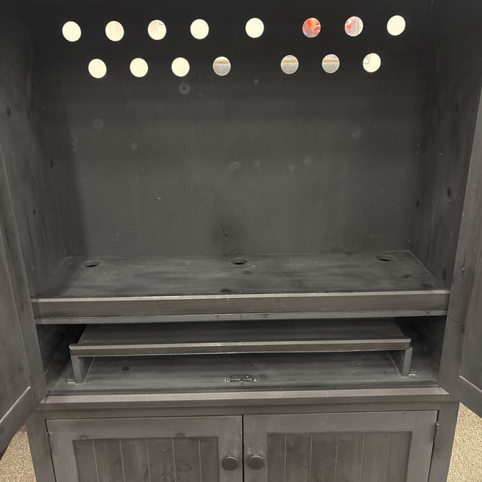 Black Panel Armoire w/ Cabinet
