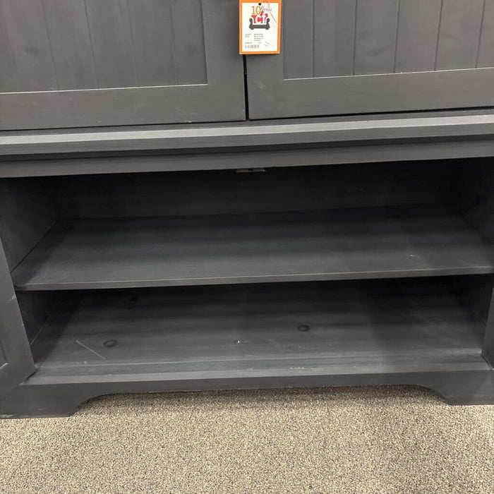 Black Panel Armoire w/ Cabinet
