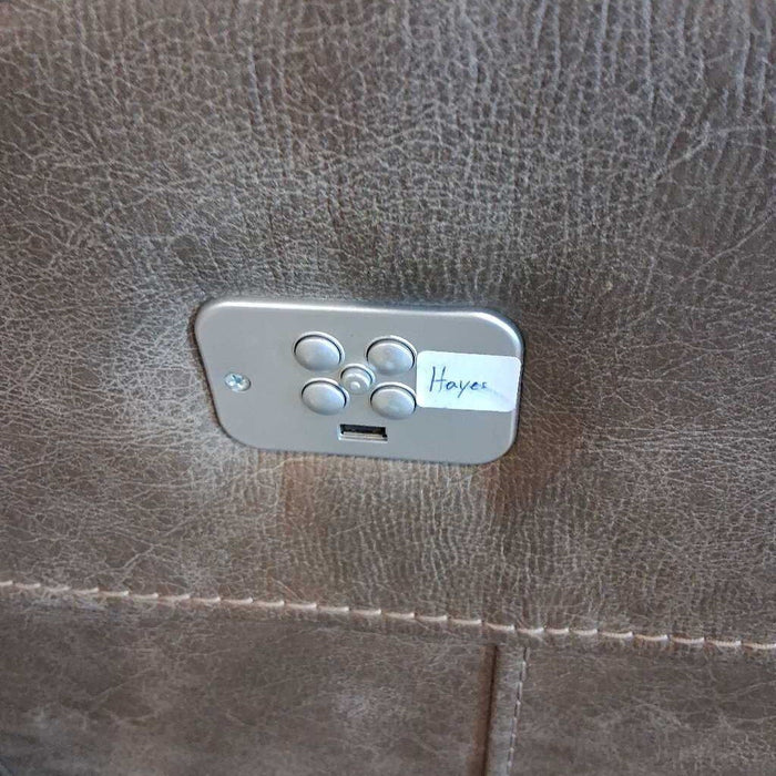 6 Pc Brown Fabric Pwr Rec Sectional