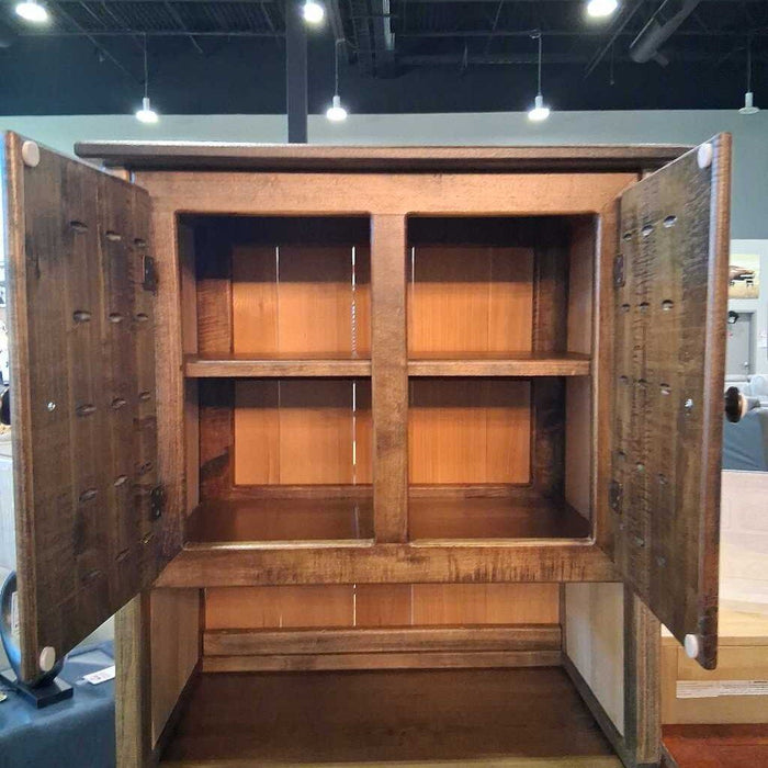 Custom 2 Pc Dark Wood Cabinet