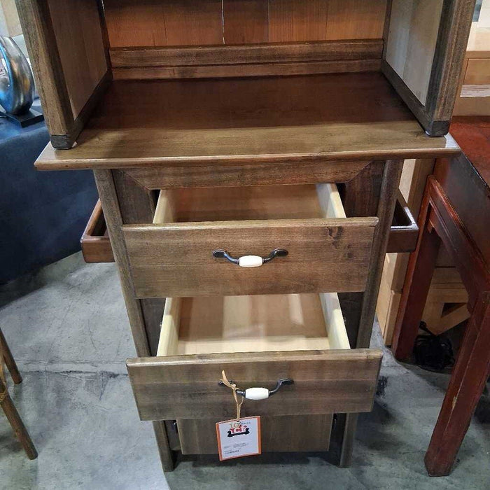 Custom 2 Pc Dark Wood Cabinet