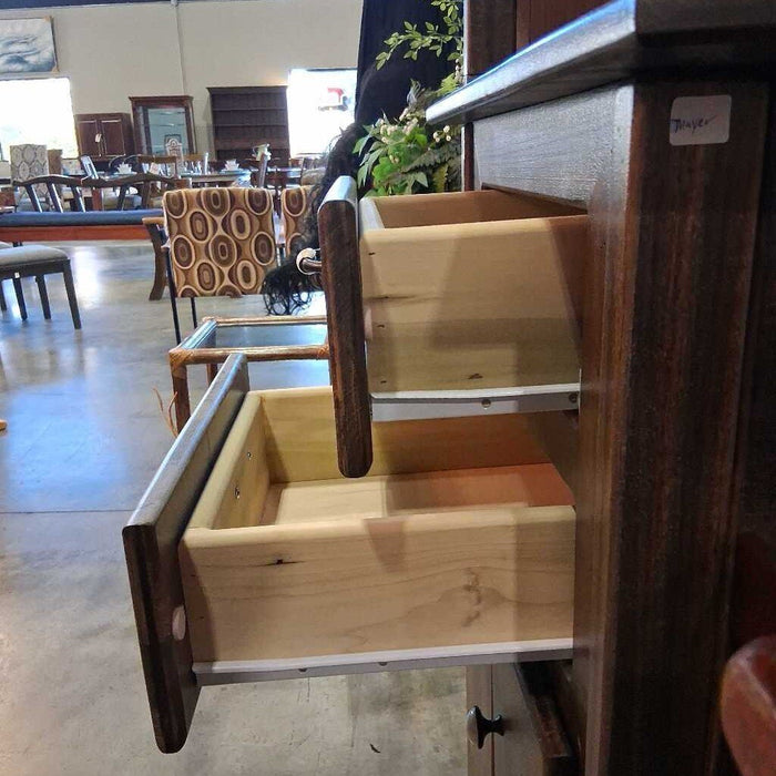 Custom 2 Pc Dark Wood Cabinet