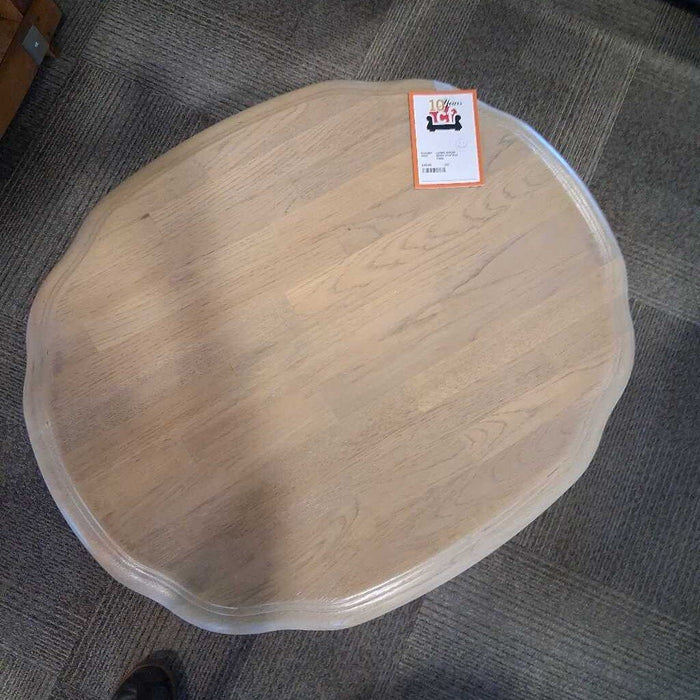 White Oval End Table