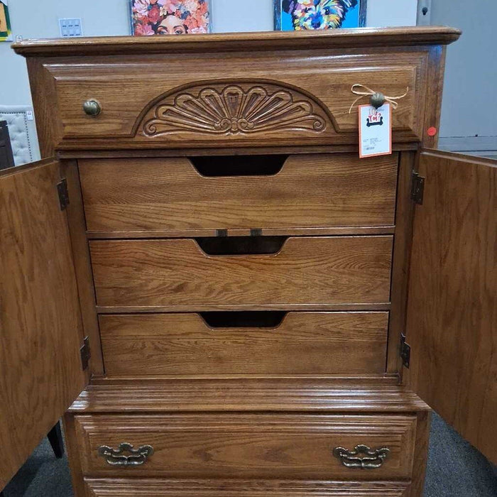 Oak Tallboy (Some Scratches on Top)