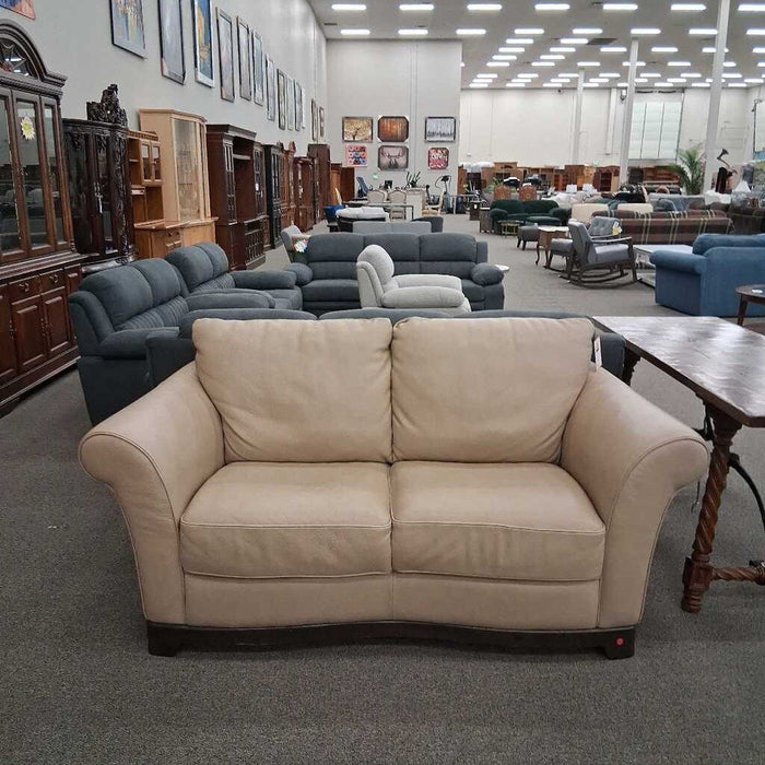Natuzzi Cream Leather Sofa