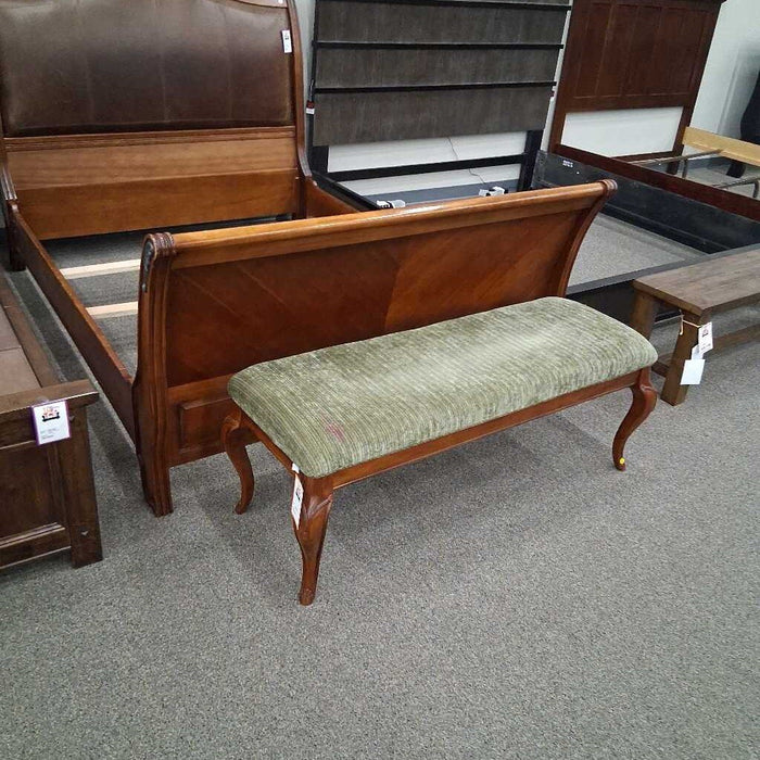 Vintage Green Fabric Bench