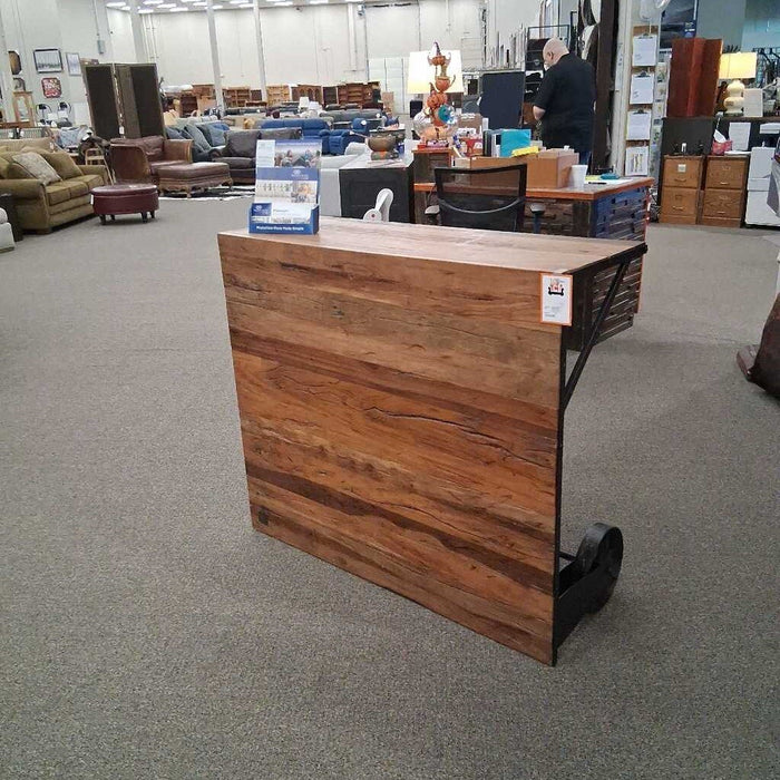 Large Wood Coffee Table w/ Large Castors