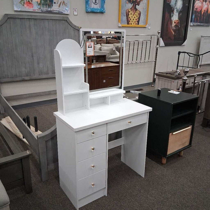 Small White Vanity w/ Mirror