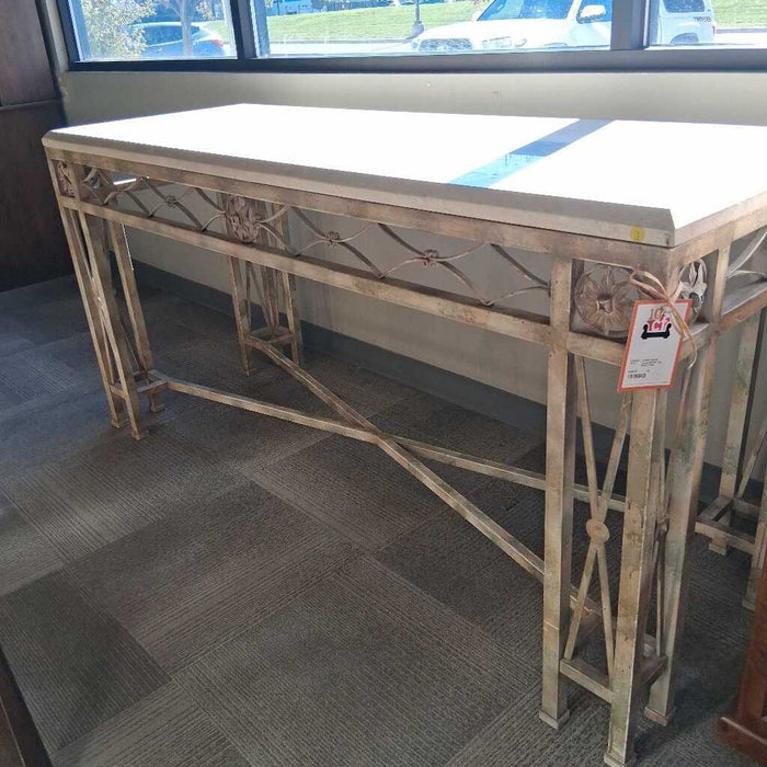 Large Marble Top Entry Table