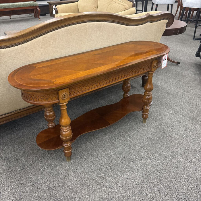 Dark Wood Oval Entry Table