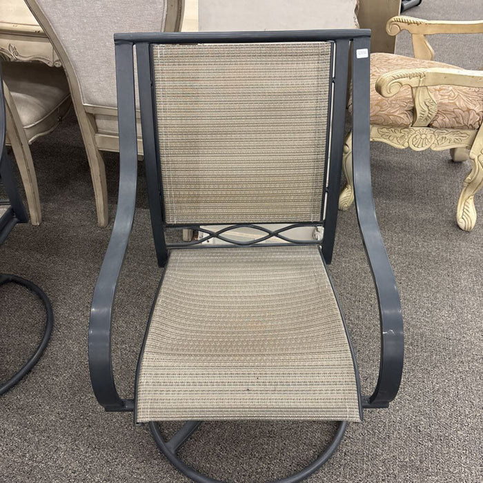 Glass Top Patio Table w/ 4 Chairs (Has Wear)