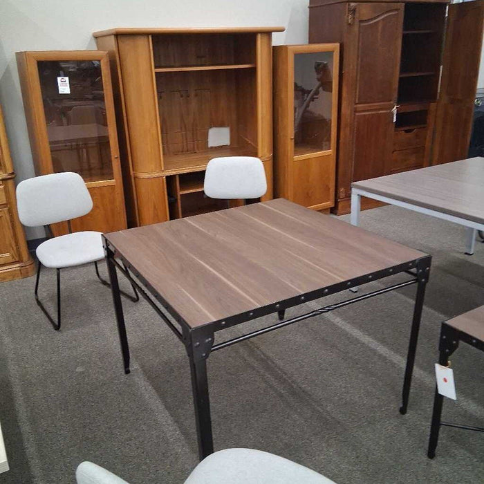 Industrial Dining Table w/ 4 Gray Chairs