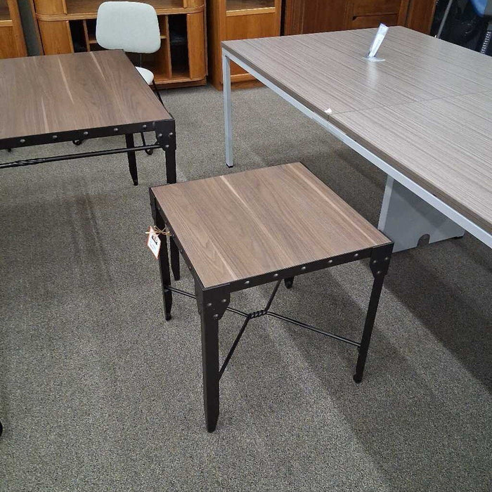 Industrial Metal Frame End Table