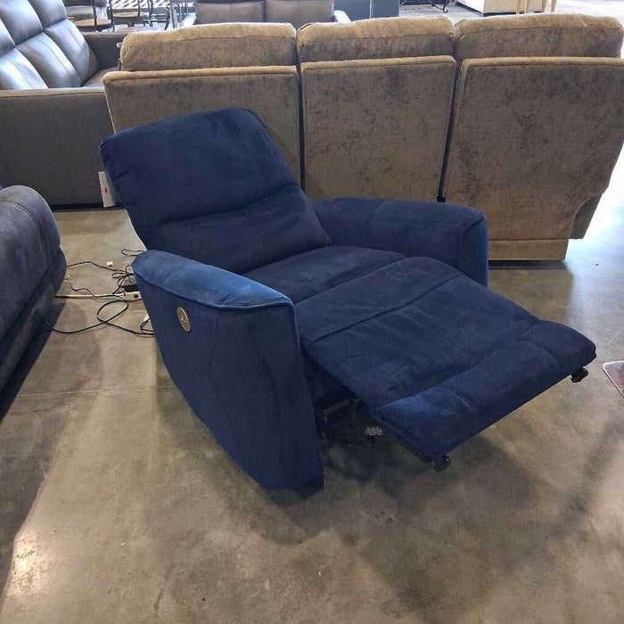Blue Fabric Pwr Rocking Recliner