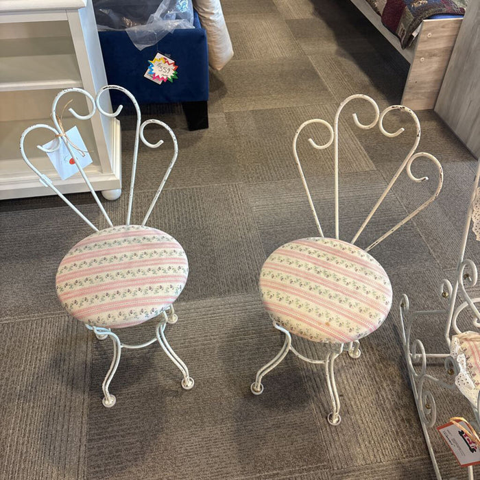 Pair of Vintage Metal Frame Kids Chairs