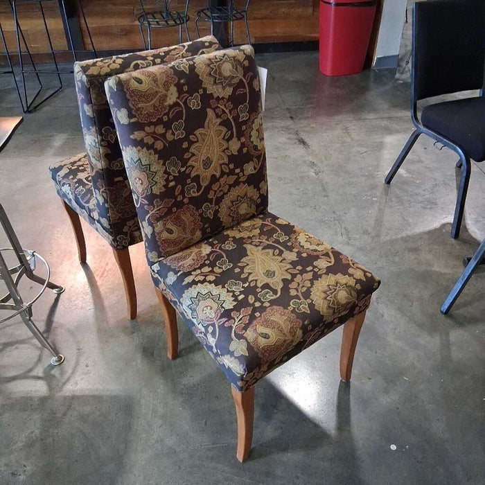 Pair of Brown Pattern Chairs
