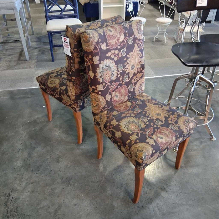 Pair of Brown Pattern Chairs