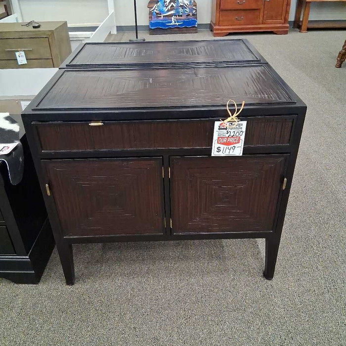 Pair of Mcguire Furniture Bamboo Nightstands