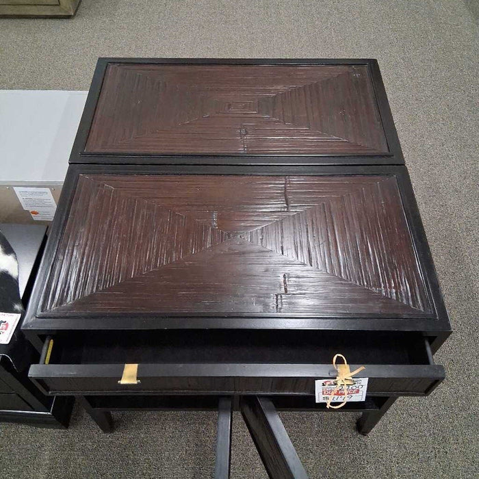 Pair of Mcguire Furniture Bamboo Nightstands