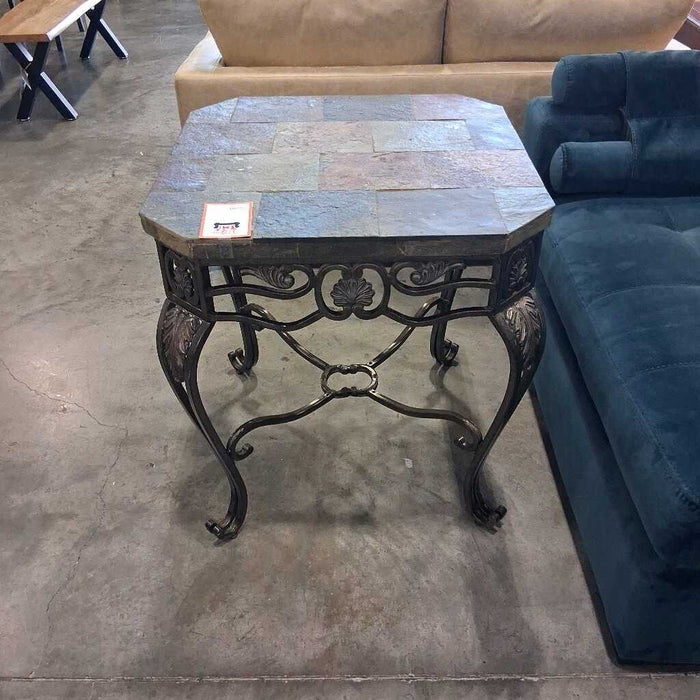 Stone Top End Table