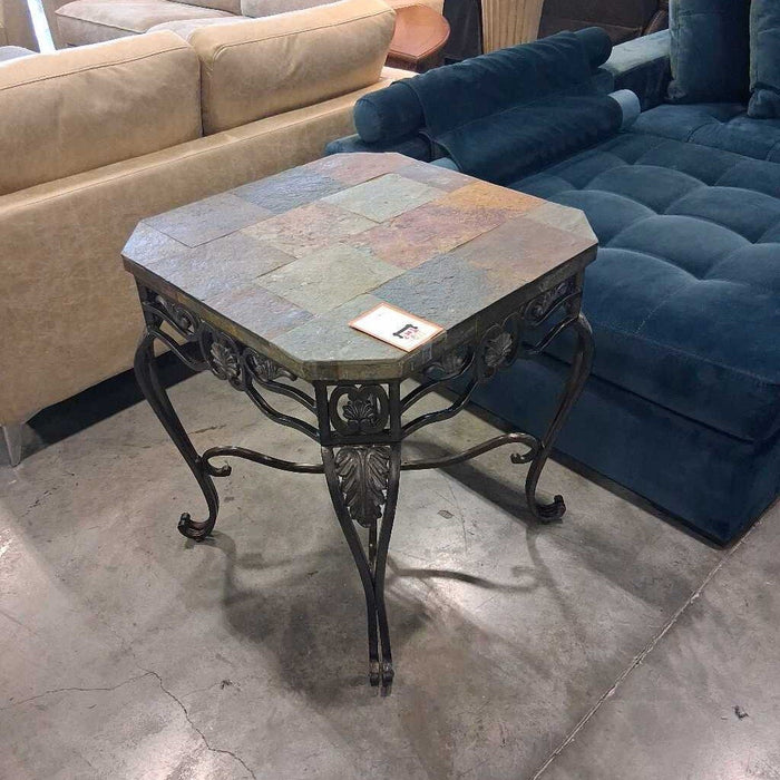 Stone Top End Table