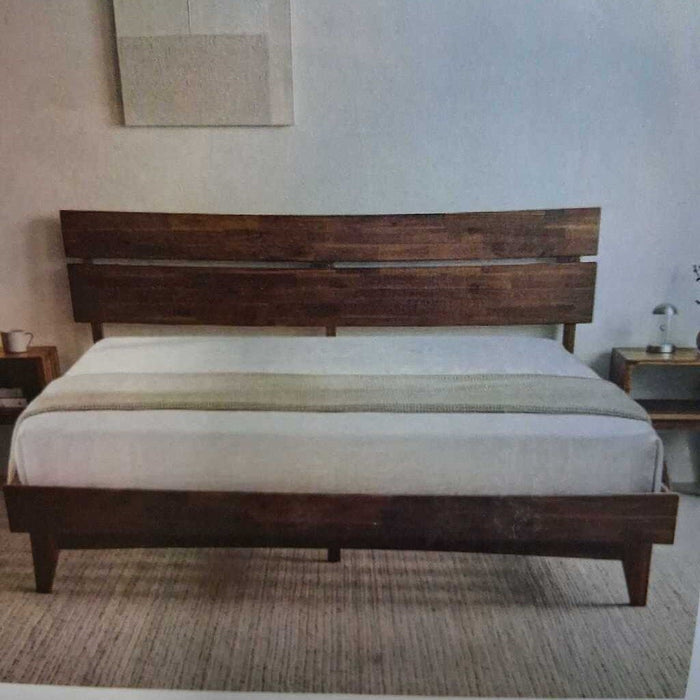 EK Aurora Acacia Wood Platform Bed Frame