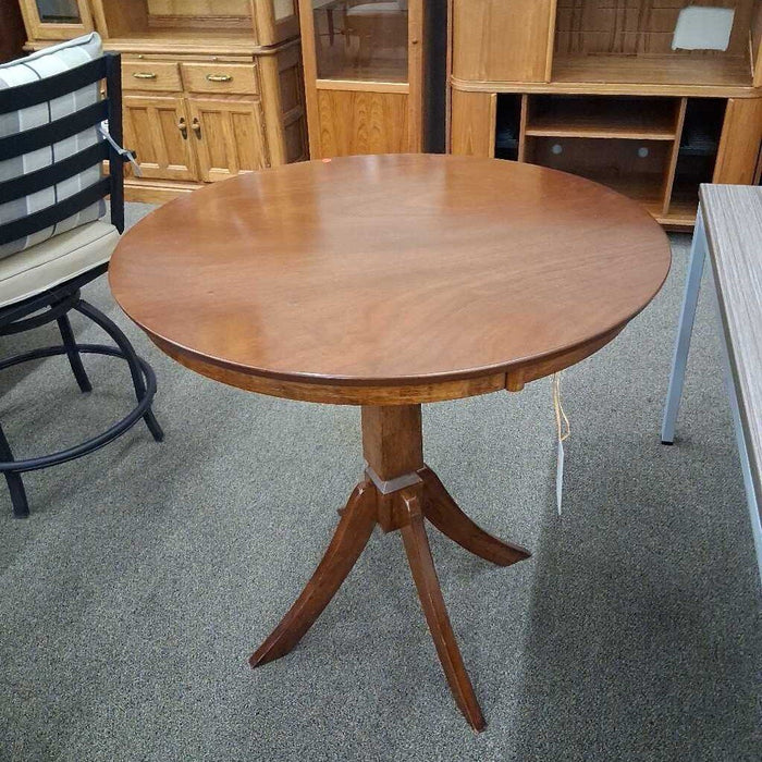 Round Dark Wood Pub Table