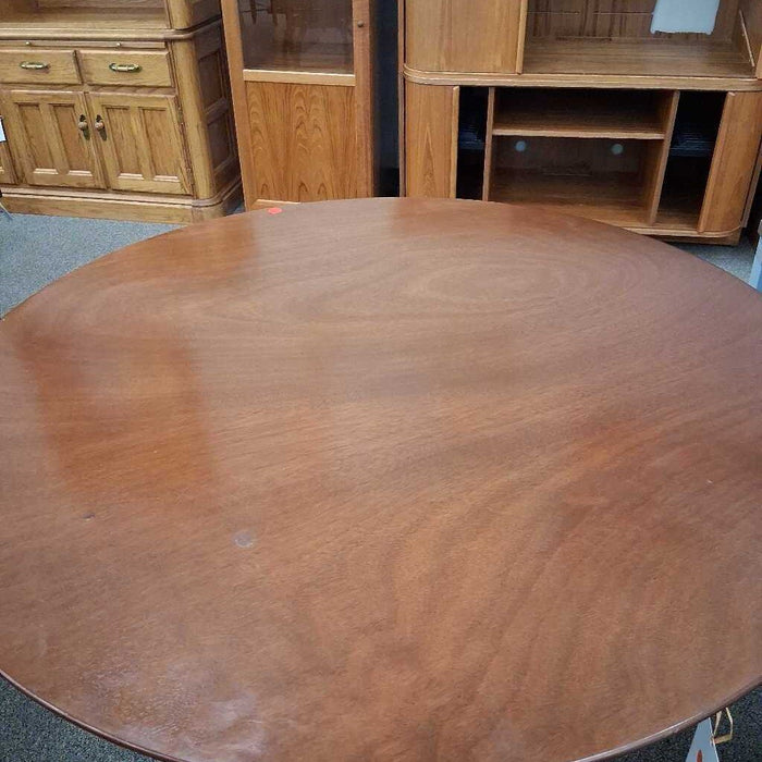 Round Dark Wood Pub Table