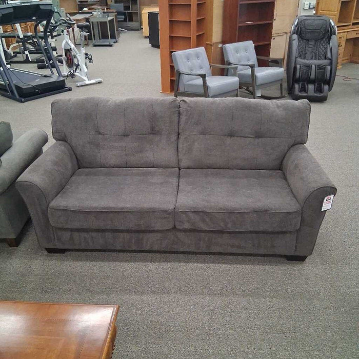 Brown Fabric Sofa (Some Wear)