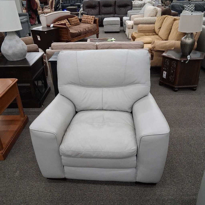 White Faux Leather Chair (Has Fading)