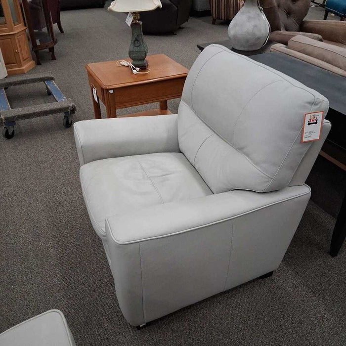 White Faux Leather Chair (Has Fading)