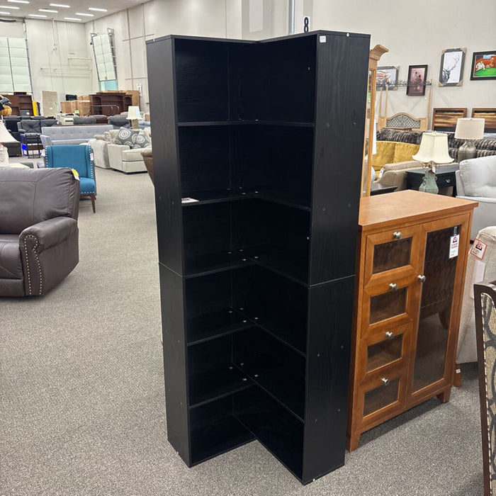 Tall Black Corner Shelf