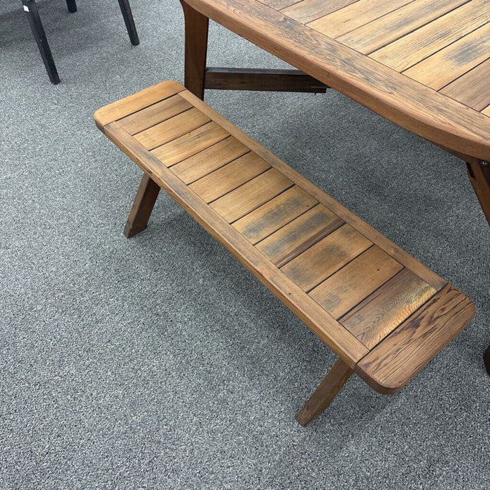 Rustic Pine Patio Table With 2 Benches
