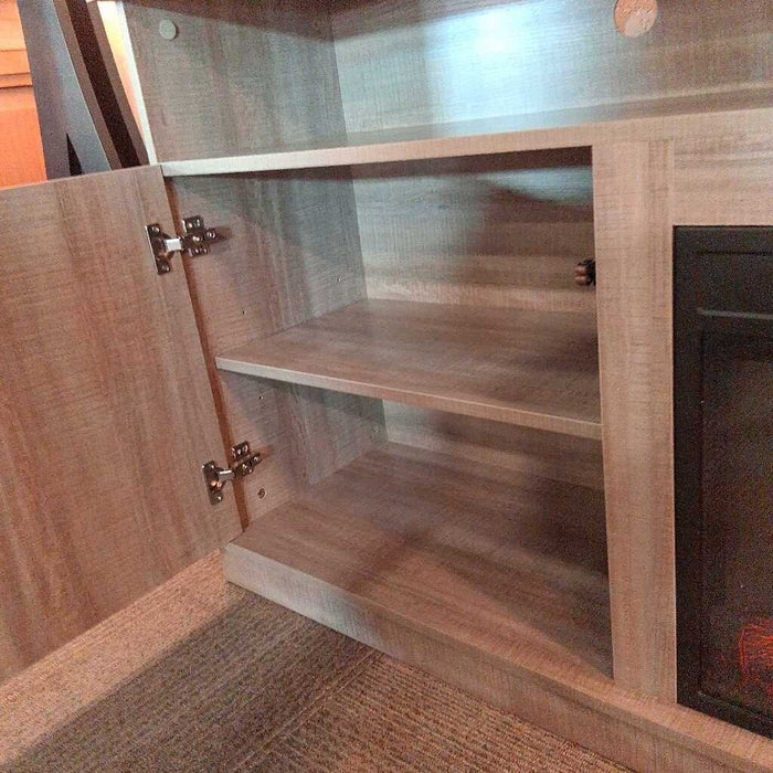 Long Gray Fireplace Media Console