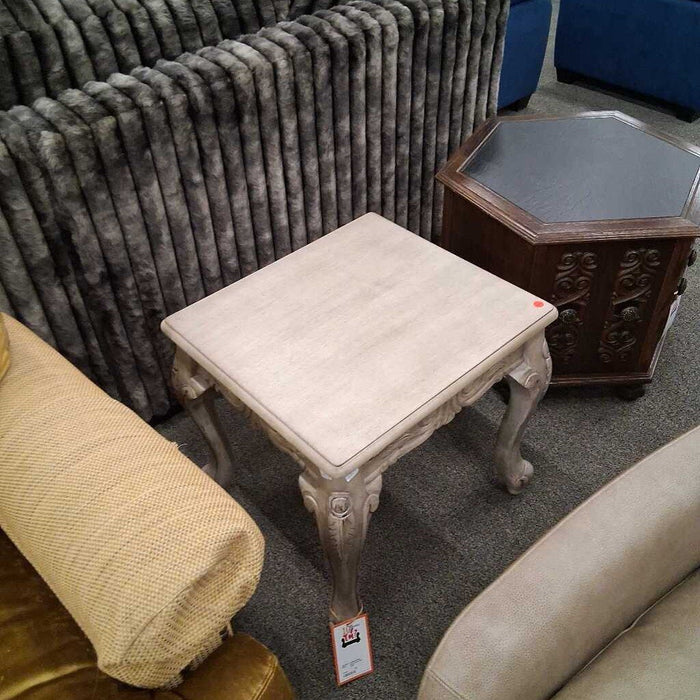 Gray Ornate End Table
