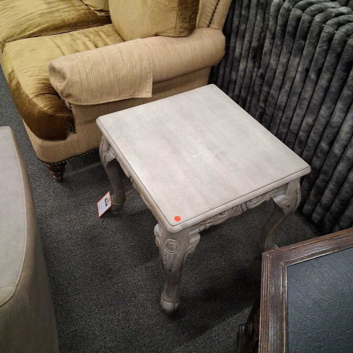 Gray Ornate End Table
