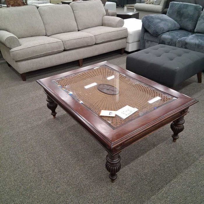 Ethan Allen Glass Top Coffee Table