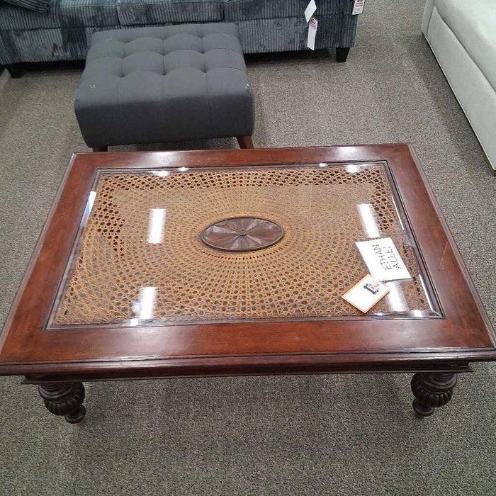 Ethan Allen Glass Top Coffee Table