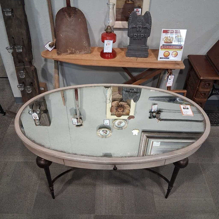 Stanley Mirror Top Oval Desk