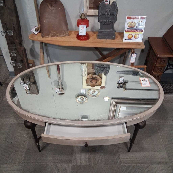 Stanley Mirror Top Oval Desk