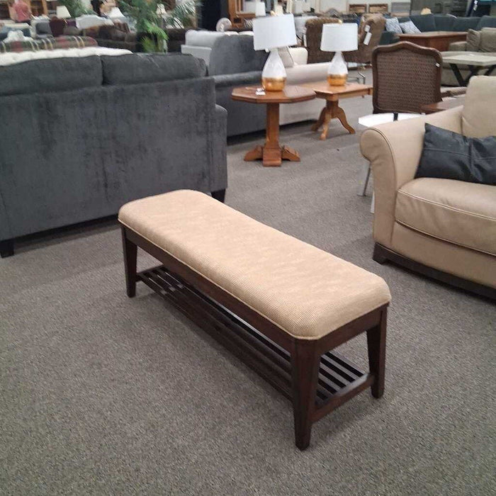 Beige Upholstered Bench