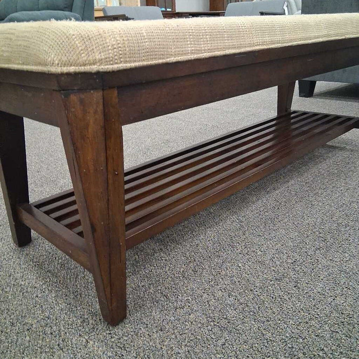 Beige Upholstered Bench
