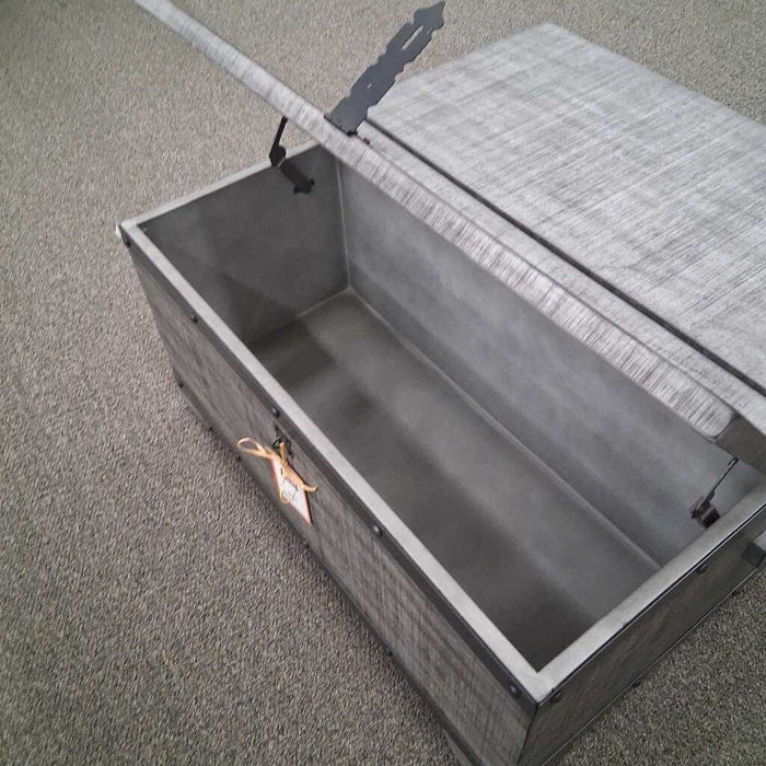 Gray Industrial Storage Coffee Table