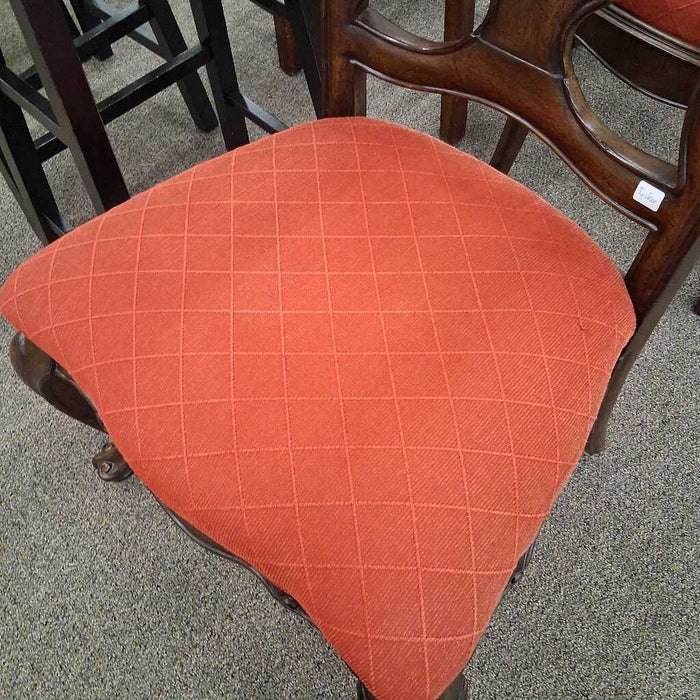 Pair of Red Fabric Accent Chairs