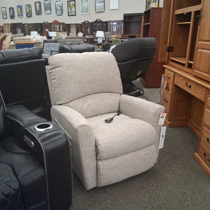 LaZboy Tan Fabric Pwr Lift Recliner