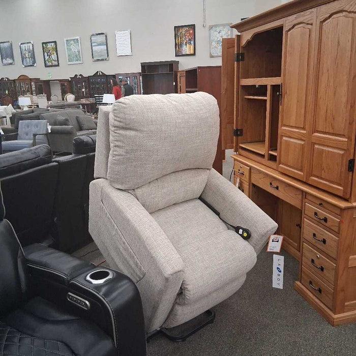 LaZboy Tan Fabric Pwr Lift Recliner