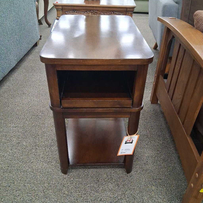 Cherry End Table w/ Power Station