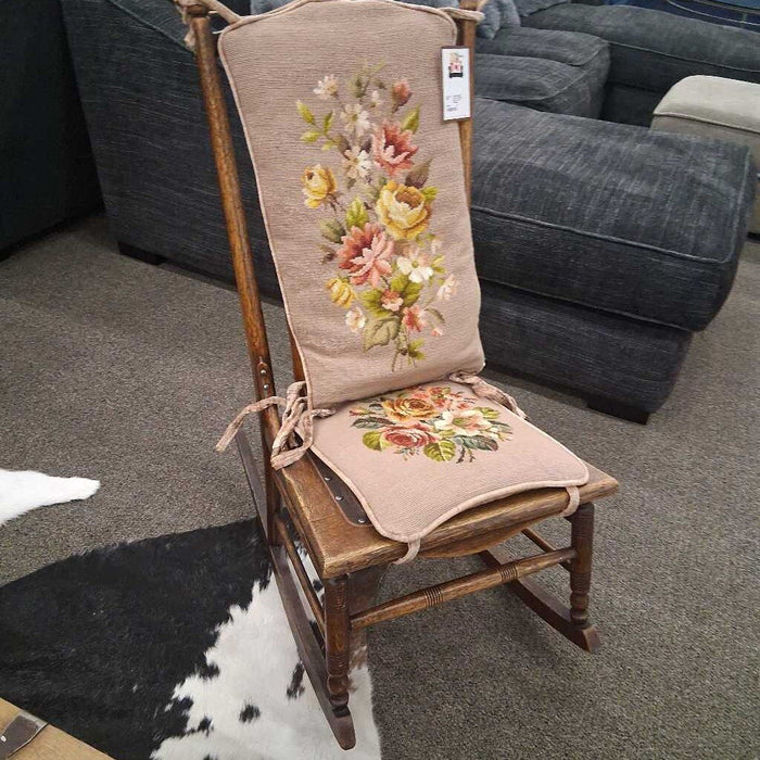 Vintage Rocking Chair w/ Floral Cushions