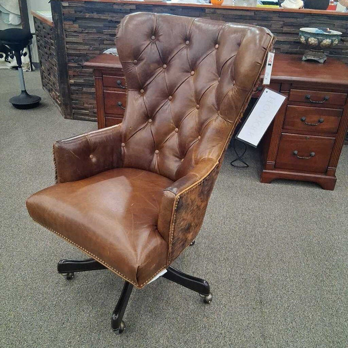 Hooker Brown Hide & Leather Office Chair